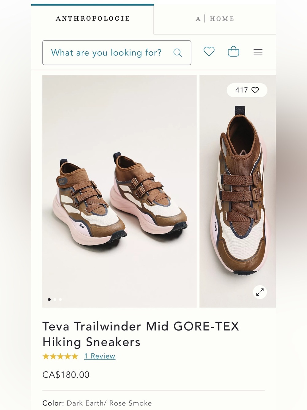 Teva Trailwinder Mid GORE-TEX Mid Hiking Shoe Dark Earth/Rose Smoke New Size 9.5 - Picture 2 of 16